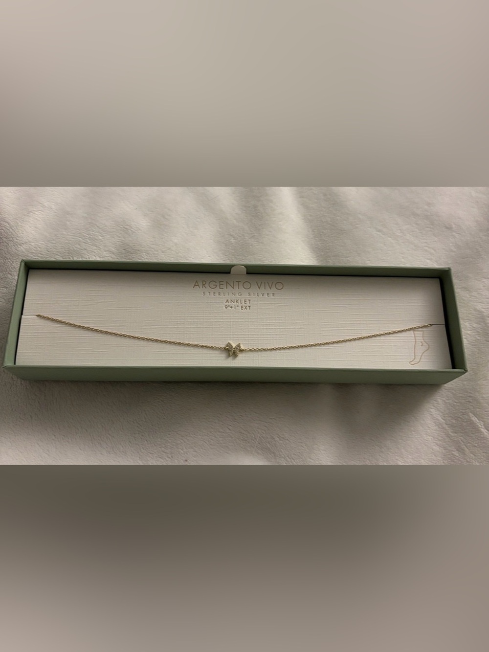 Argento Vivo Gold Butterfly Anklet - Delicate Chain Charm